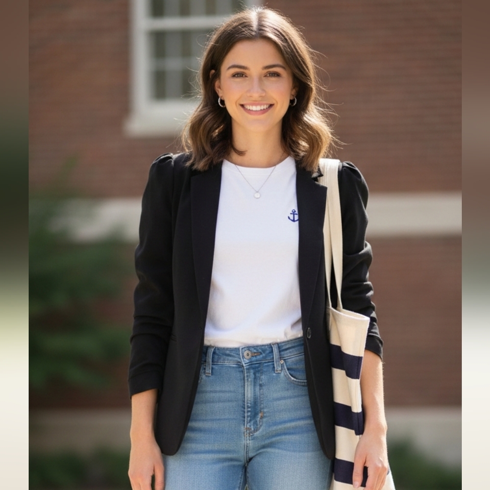 NWOT WHBM Black blazer 14 Preppy Chic